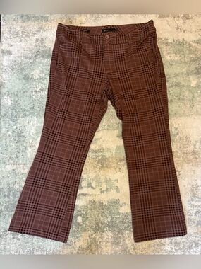 Torrid 20T Tall Brown/Black Plaid Stretch Trouser Boot Pants